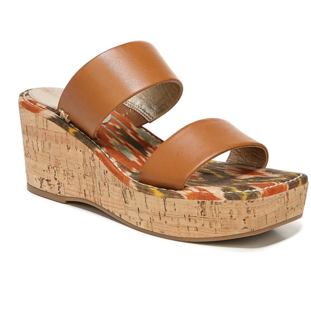 Sam Edelman Alissa Saddle Leather Cork Wedge Sandals size 9M NEW with box - Picture 7 of 12